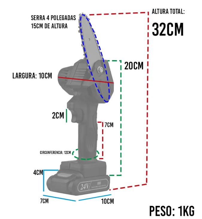 Miniatura 2 de Mini Motosierra Portatil Con Dos Bateria